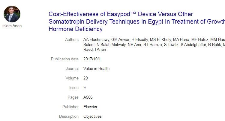 Cost-Effectiveness of Easypod™ Device Versus Other Somatotropin Delivery Techniques In Egypt In Treatment of Growth Hormone Deficiency
