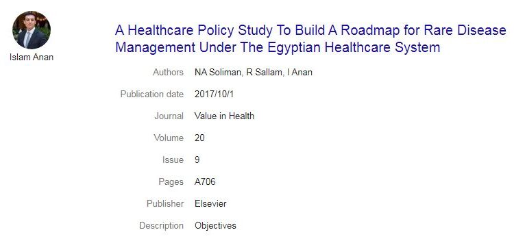 A Healthcare Policy Study To Build A Roadmap for Rare Disease Management Under The Egyptian Healthcare System
